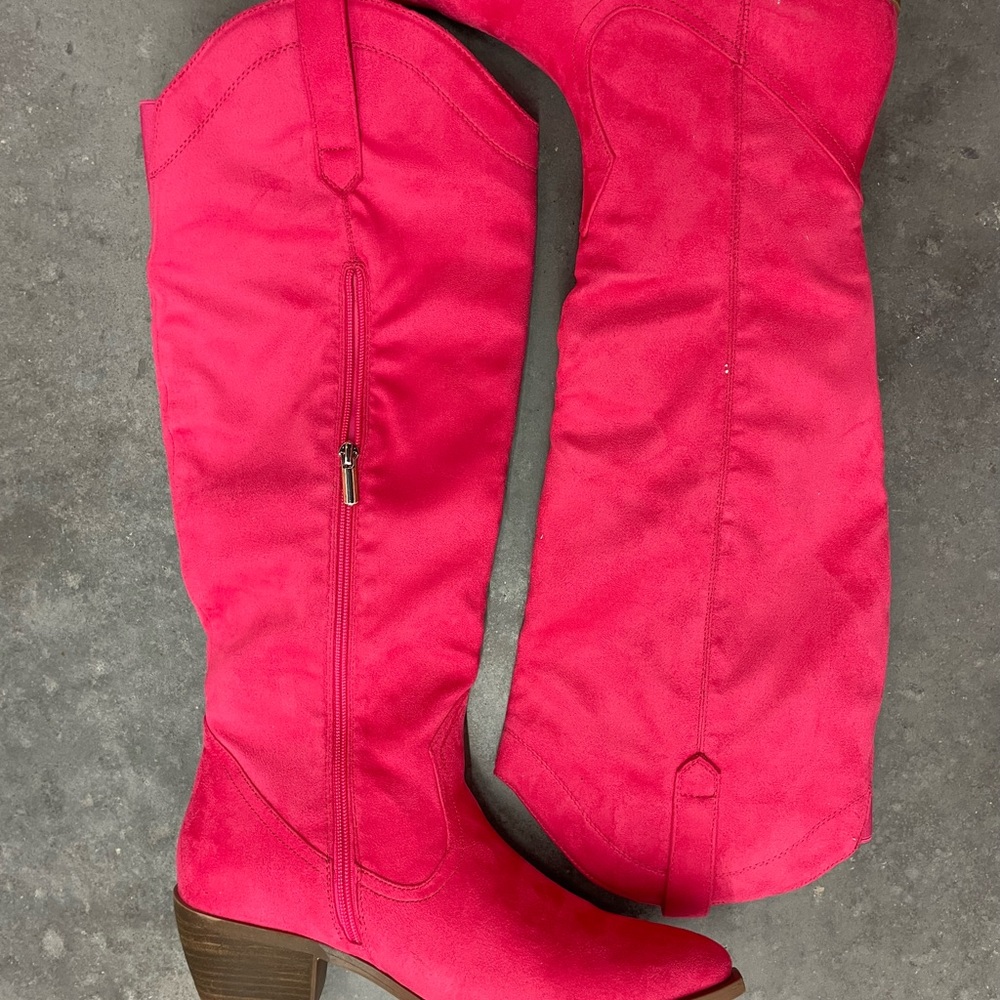 Lane Bryant Fuchsia Over-the-Knee Western Boot - Picture 5 of 6